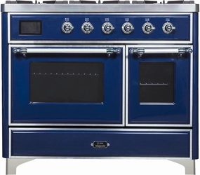 Ilve UMD10FDNS3MBCLP Majestic Ii 40 Inch Dual Fuel Liquid Propane Freestanding Range In Blue With Chrome Trim Freestanding Ranges freestanding dual fuel range 30 inch