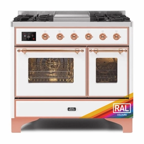 Ilve UMD10FDNS3RAPLP Ilve Majestic Ii 40 Umd10Fdns3Rap Freestanding Dual Fuel Range With 6 Sealed Burners Yes Double Oven With Triple Glass Door In Ral Color With Copper Knobs Freestanding Ranges freestanding dual fuel range 30 inch