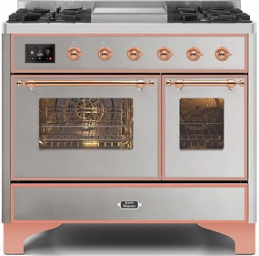 Ilve UMD10FDNS3SSP Majestic Ii 40 Inch Dual Fuel Natural Gas Freestanding Range In Stainless Steel With Copper Trim Freestanding Ranges freestanding dual fuel range 30 inch