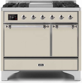 Ilve UMD10FDQNS3AWCLP Majestic Ii 40 Inch Dual Fuel Liquid Propane Freestanding Range In Antique White With Chrome Trim Freestanding Ranges freestanding dual fuel range 30 inch