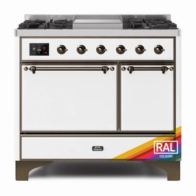 Ilve UMD10FDQNS3RABLP Ilve Majestic Ii 40 Umd10Fdqns3Rab Freestanding Dual Fuel Range With 6 Sealed Burners Yes Double Oven With Solid Door In Ral Color With Bronze Knobs Freestanding Ranges freestanding dual fuel range 30 inch