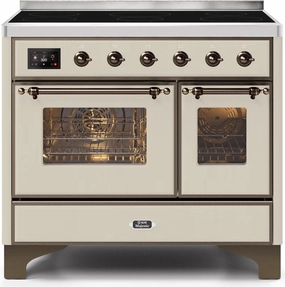 Ilve UMDI10NS3AWB Majestic Ii 40 Inch Electric Freestanding Range In Antique White With Bronze Trim Freestanding Ranges freestanding dual fuel range 30 inch
