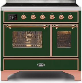 Ilve UMDI10NS3EGP Majestic Ii 40 Inch Electric Freestanding Range In Emerald Green With Copper Trim Freestanding Ranges freestanding dual fuel range 30 inch