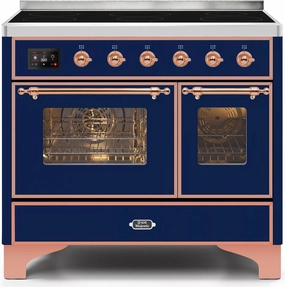 Ilve UMDI10NS3MBP Majestic Ii 40 Inch Electric Freestanding Range In Blue With Copper Trim Freestanding Ranges freestanding dual fuel range 30 inch