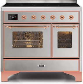 Ilve UMDI10NS3SSP Majestic Ii 40 Inch Electric Freestanding Range In Stainless Steel With Copper Trim Freestanding Ranges freestanding dual fuel range 30 inch