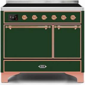 Ilve UMDI10QNS3EGP Majestic Ii 40 Inch Electric Freestanding Range In Emerald Green With Copper Trim Freestanding Ranges freestanding dual fuel range 30 inch