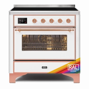 Ilve UMI09NS3RAP Ilve Majestic Ii 36 Umi09Ns3Rap Freestanding Electric Range With Induction Single Oven With Triple Glass Door In Ral Color With Copper Knobs Freestanding Ranges freestanding dual fuel range 30 inch