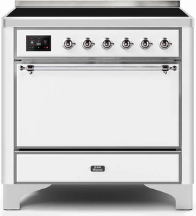 Ilve UMI09QNS3WHC Majestic Ii 36 Inch Electric Freestanding Range In White With Chrome Trim Freestanding Ranges freestanding dual fuel range 30 inch
