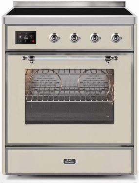 Ilve UMI30NE3AWC Majestic Ii 30 Inch Electric Freestanding Range In Antique White With Chrome Trim Freestanding Ranges freestanding dual fuel range 30 inch
