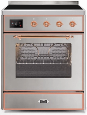 Ilve UMI30NE3SSP Majestic Ii 30 Inch Electric Freestanding Range In Stainless Steel With Copper Trim Freestanding Ranges freestanding dual fuel range 30 inch