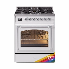 Ilve UN30NMPRAC Ilve Un30Nmprac Nostalgie Ii Noblesse 30" Dual Fuel Range (Natural Gas, Triple Glass Door, Ral, Chrome) Freestanding Ranges freestanding dual fuel range 30 inch