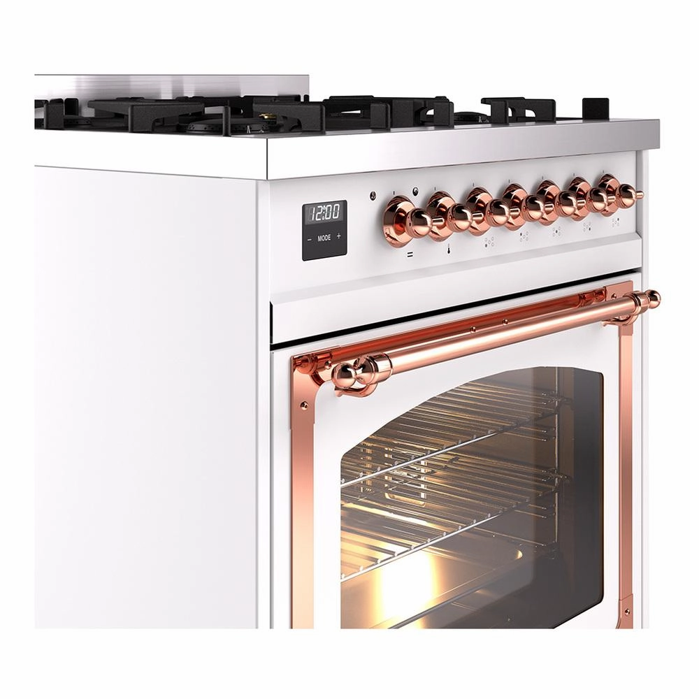 Ilve UN30NMPRAPLP Ilve Un30Nmpraplp Nostalgie Ii Noblesse 30" Dual Fuel Range (Liquid Propane, Triple Glass Door, Ral, Copper)