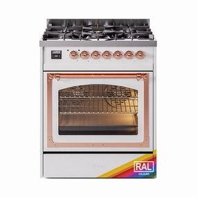 Ilve UN30NMPRAPLP Ilve Un30Nmpraplp Nostalgie Ii Noblesse 30" Dual Fuel Range (Liquid Propane, Triple Glass Door, Ral, Copper) Freestanding Ranges freestanding dual fuel range 30 inch