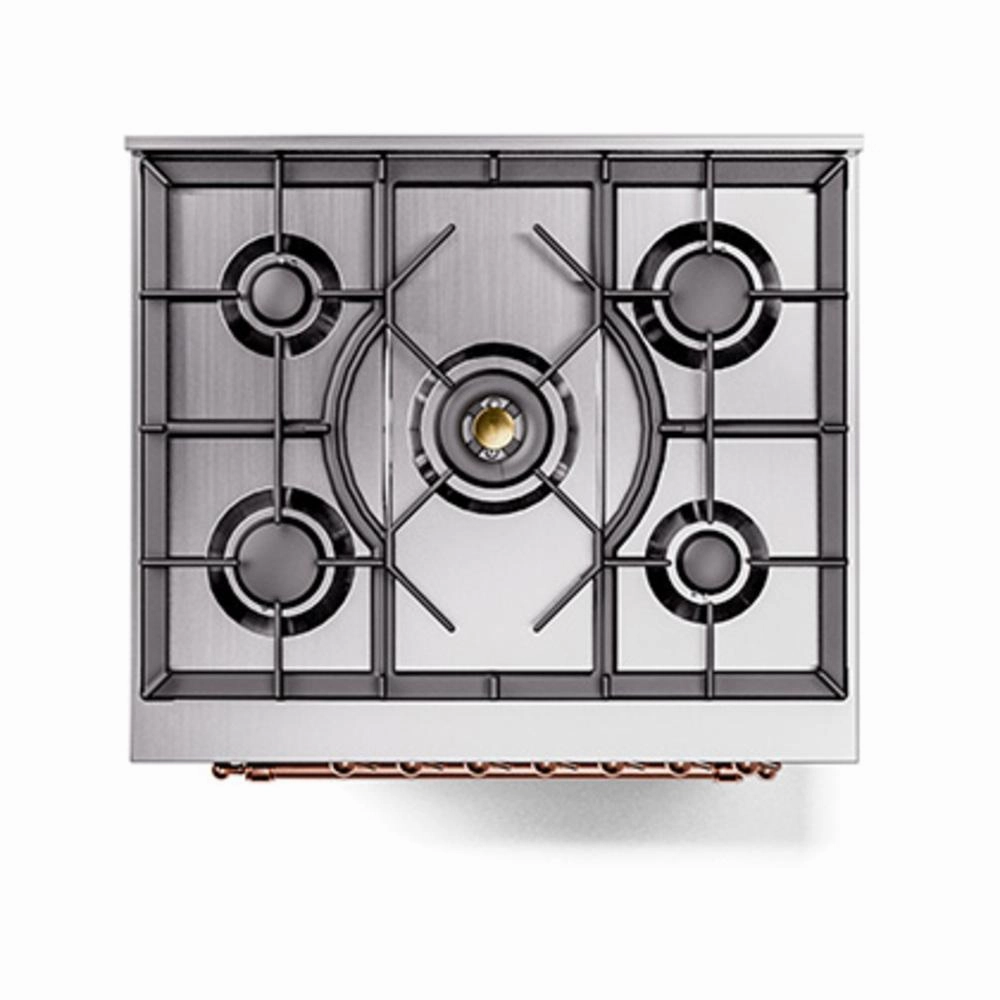 Ilve UN30QNMPMGP Ilve Un30Qnmpmgp Nostalgie Ii Noblesse 30" Dual Fuel Range (Natural Gas, Solid Door, Graphite Matte, Copper)