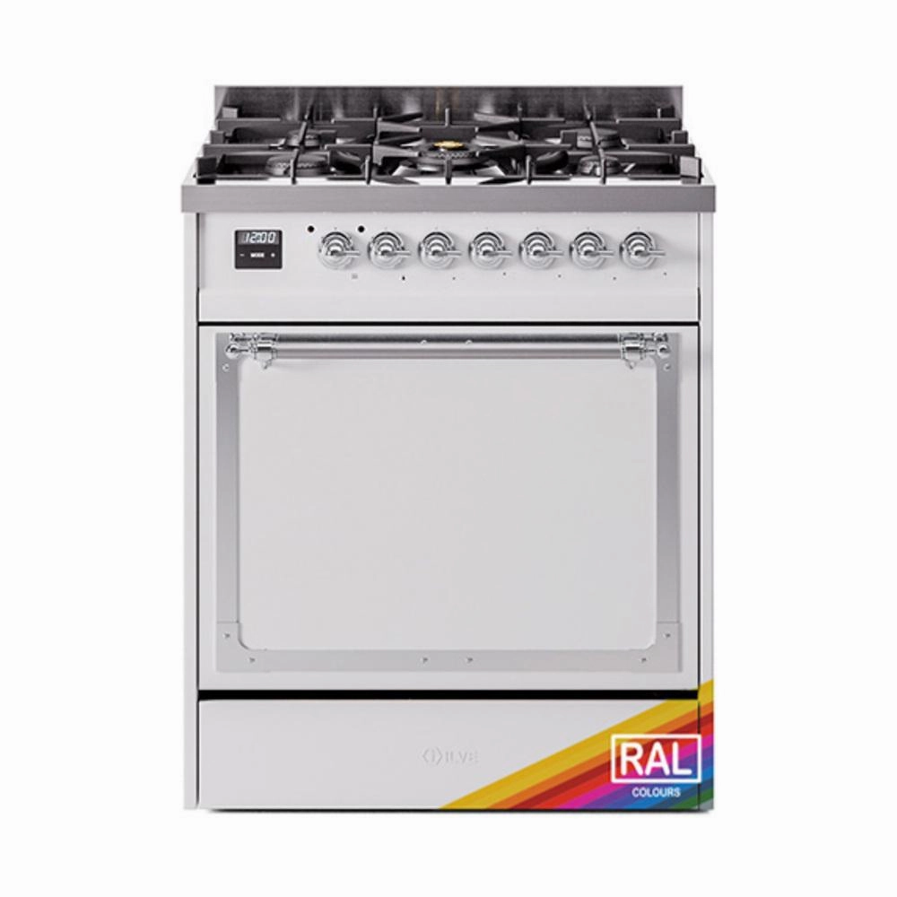 Ilve UN30QNMPRAC Ilve Un30Qnmprac Nostalgie Ii Noblesse 30" Dual Fuel Range (Natural Gas, Solid Door, Ral, Chrome) Freestanding Ranges freestanding dual fuel range 30 inch