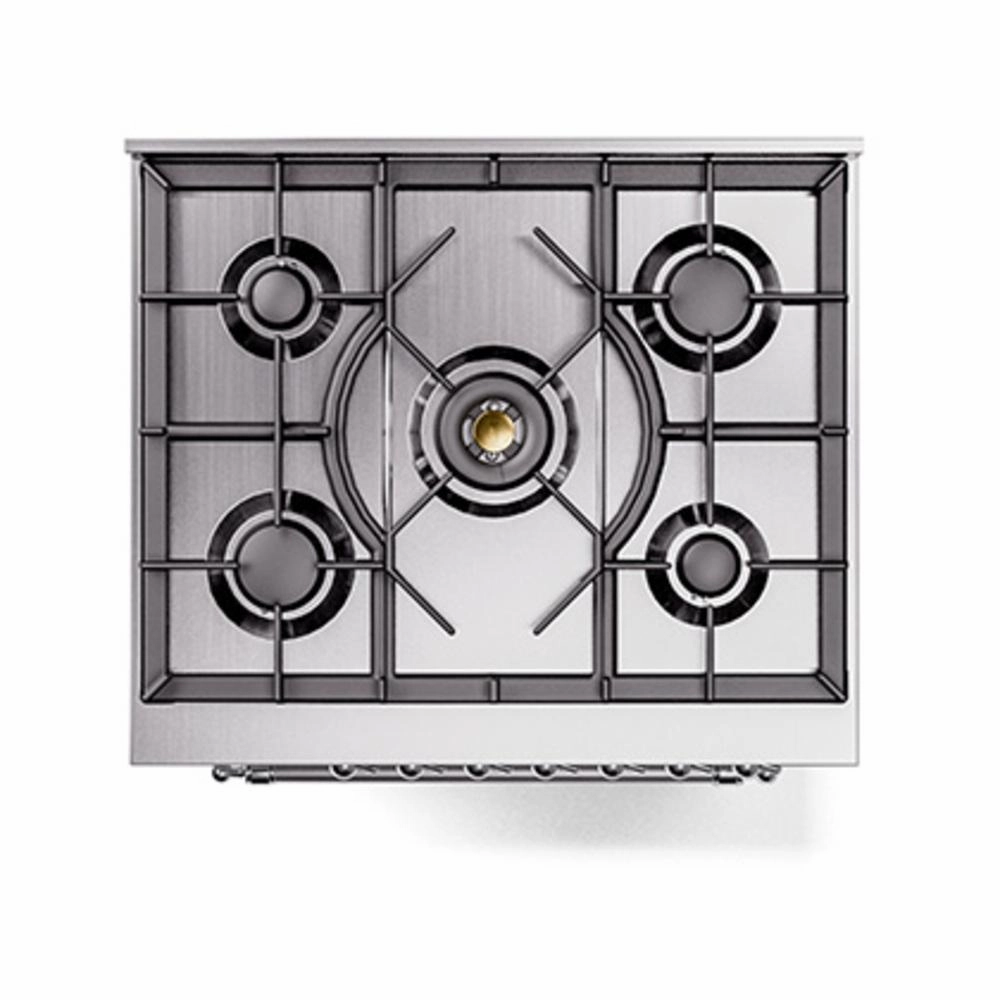 Ilve UN30QNMPRAC Ilve Un30Qnmprac Nostalgie Ii Noblesse 30" Dual Fuel Range (Natural Gas, Solid Door, Ral, Chrome)