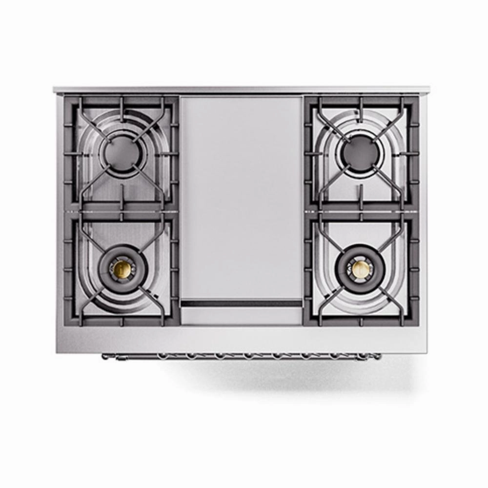 Ilve UN36FNMPBGCLP Ilve Un36Fnmpbgclp Nostalgie Ii Noblesse 36" Dual Fuel Range (Liquid Propane, Triple Glass Door, Blue Grey, Chrome)