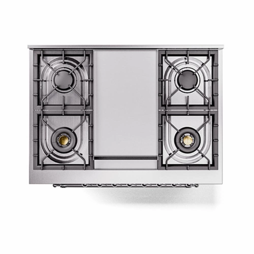 Ilve UN36FNMPBKCLP Ilve Un36Fnmpbkclp Nostalgie Ii Noblesse 36" Dual Fuel Range (Liquid Propane, Triple Glass Door, Glossy Black, Chrome)