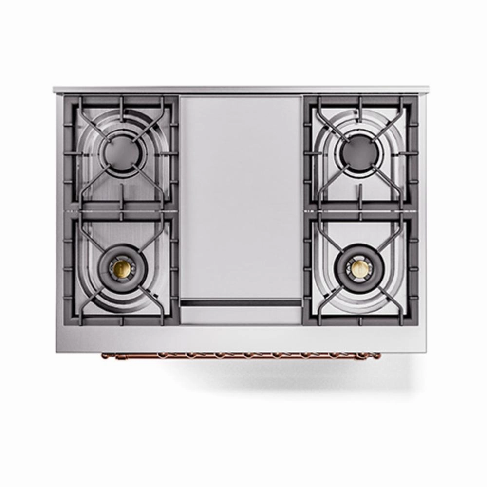 Ilve UN36FNMPMGP Ilve Un36Fnmpmgp Nostalgie Ii Noblesse 36" Dual Fuel Range (Natural Gas, Triple Glass Door, Graphite Matte, Copper)