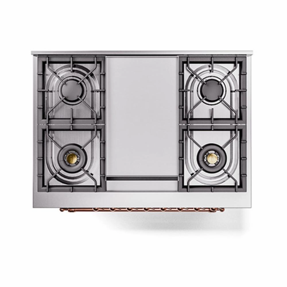 Ilve UN36FNMPMGPLP Ilve Un36Fnmpmgplp Nostalgie Ii Noblesse 36" Dual Fuel Range (Liquid Propane, Triple Glass Door, Graphite Matte, Copper)