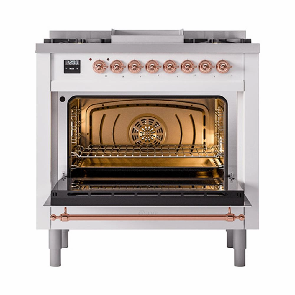 Ilve UN36FNMPRAP Ilve Un36Fnmprap Nostalgie Ii Noblesse 36" Dual Fuel Range (Natural Gas, Triple Glass Door, Ral, Copper)