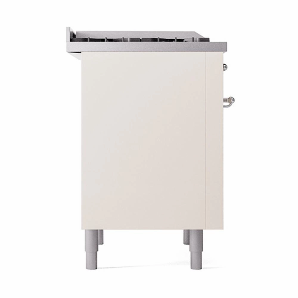 Ilve UN36FQNMPAWCLP Ilve Un36Fqnmpawclp Nostalgie Ii Noblesse 36" Dual Fuel Range (Liquid Propane, Solid Door, Antique White, Chrome)
