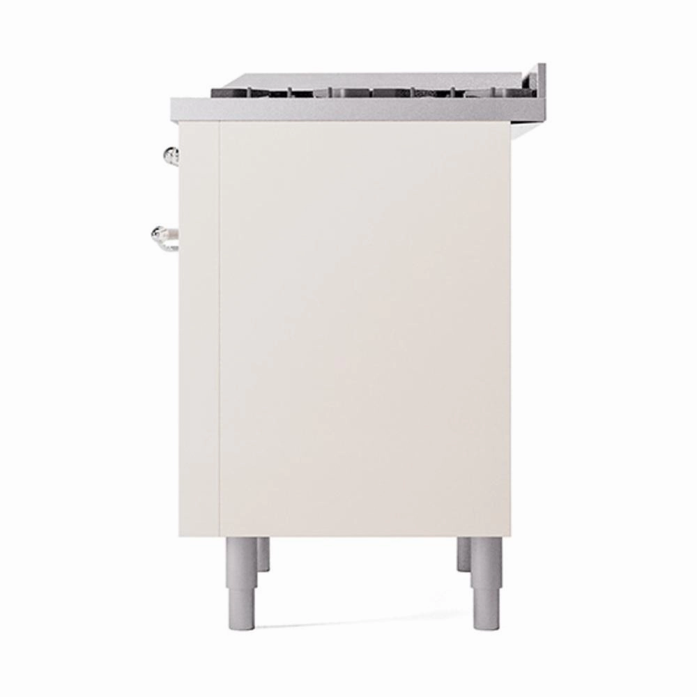 Ilve UN36FQNMPAWCLP Ilve Un36Fqnmpawclp Nostalgie Ii Noblesse 36" Dual Fuel Range (Liquid Propane, Solid Door, Antique White, Chrome)
