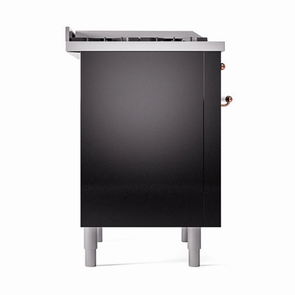 Ilve UN36FQNMPBKP Ilve Un36Fqnmpbkp Nostalgie Ii Noblesse 36" Dual Fuel Range (Natural Gas, Solid Door, Glossy Black, Copper)