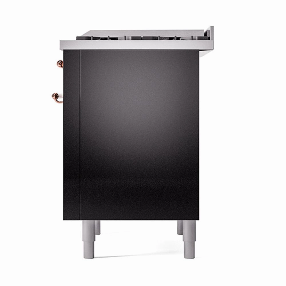 Ilve UN36FQNMPBKP Ilve Un36Fqnmpbkp Nostalgie Ii Noblesse 36" Dual Fuel Range (Natural Gas, Solid Door, Glossy Black, Copper)