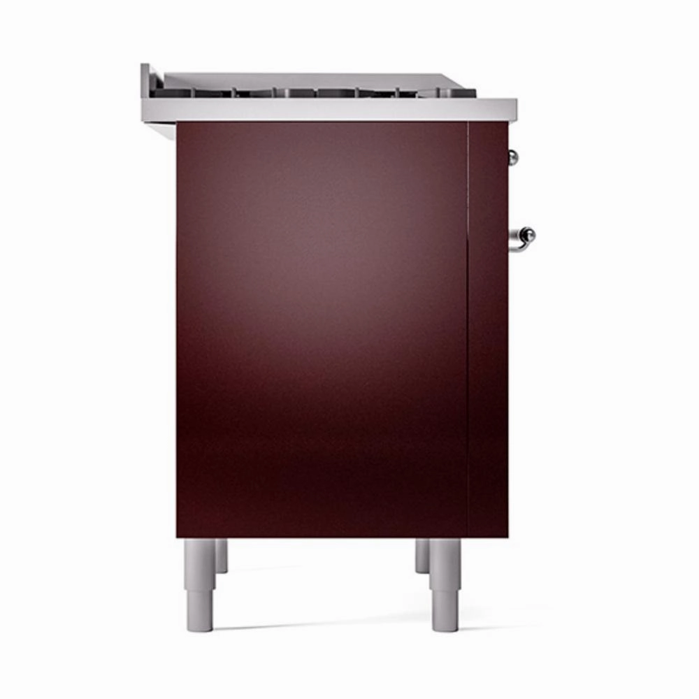 Ilve UN36FQNMPBUCLP Ilve Un36Fqnmpbuclp Nostalgie Ii Noblesse 36" Dual Fuel Range (Liquid Propane, Solid Door, Burgundy, Chrome)