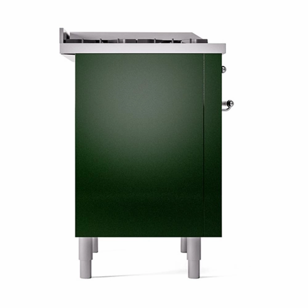 Ilve UN36FQNMPEGC Ilve Un36Fqnmpegc Nostalgie Ii Noblesse 36" Dual Fuel Range (Natural Gas, Solid Door, Emerald Green, Chrome)