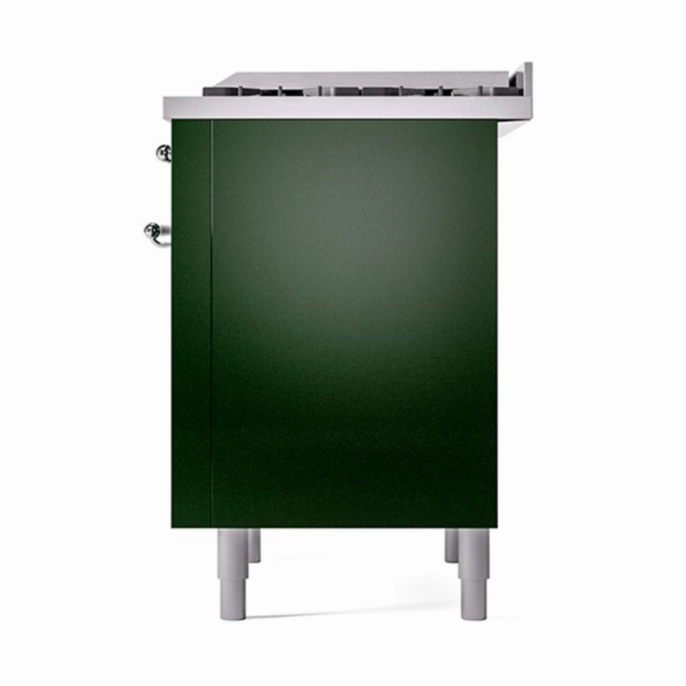 Ilve UN36FQNMPEGC Ilve Un36Fqnmpegc Nostalgie Ii Noblesse 36" Dual Fuel Range (Natural Gas, Solid Door, Emerald Green, Chrome)