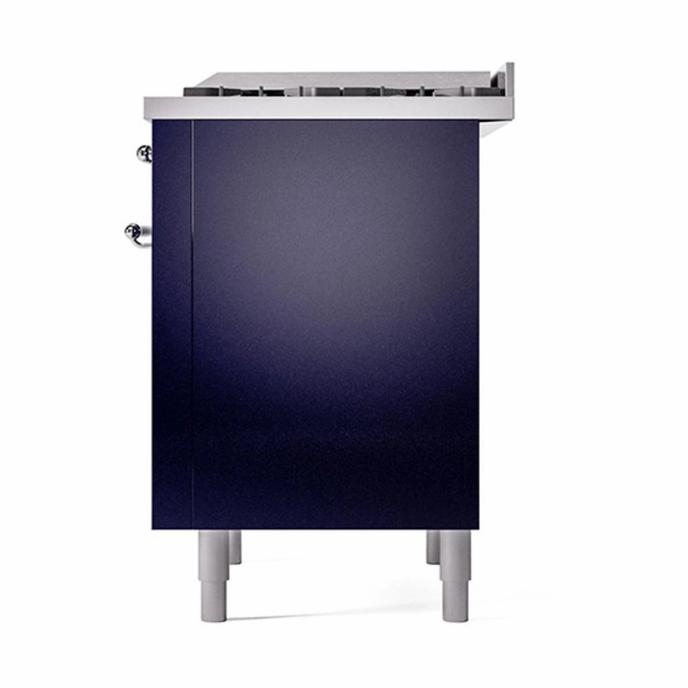 Ilve UN36FQNMPMBCLP Ilve Un36Fqnmpmbclp Nostalgie Ii Noblesse 36" Dual Fuel Range (Liquid Propane, Solid Door, Midnight Blue, Chrome)