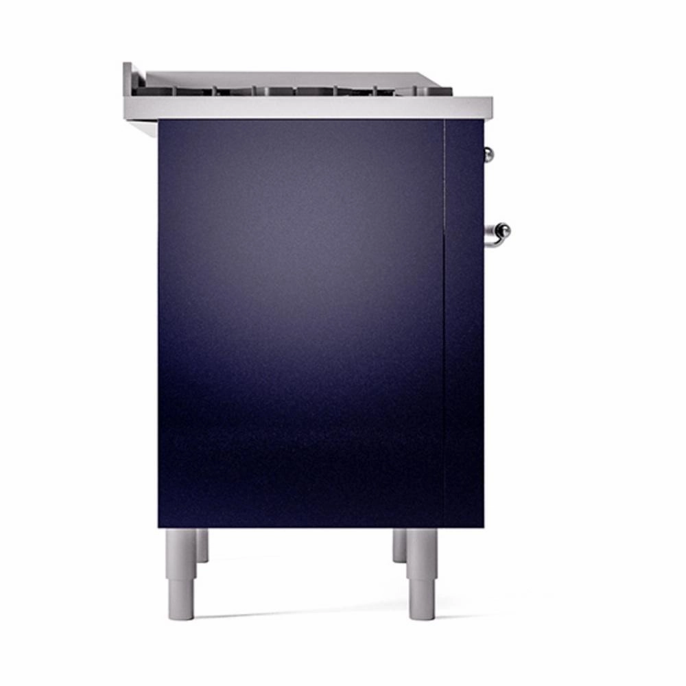 Ilve UN36FQNMPMBCLP Ilve Un36Fqnmpmbclp Nostalgie Ii Noblesse 36" Dual Fuel Range (Liquid Propane, Solid Door, Midnight Blue, Chrome)