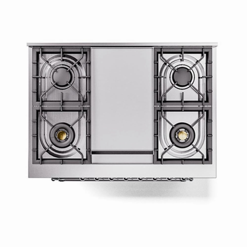 Ilve UN36FQNMPMBCLP Ilve Un36Fqnmpmbclp Nostalgie Ii Noblesse 36" Dual Fuel Range (Liquid Propane, Solid Door, Midnight Blue, Chrome)