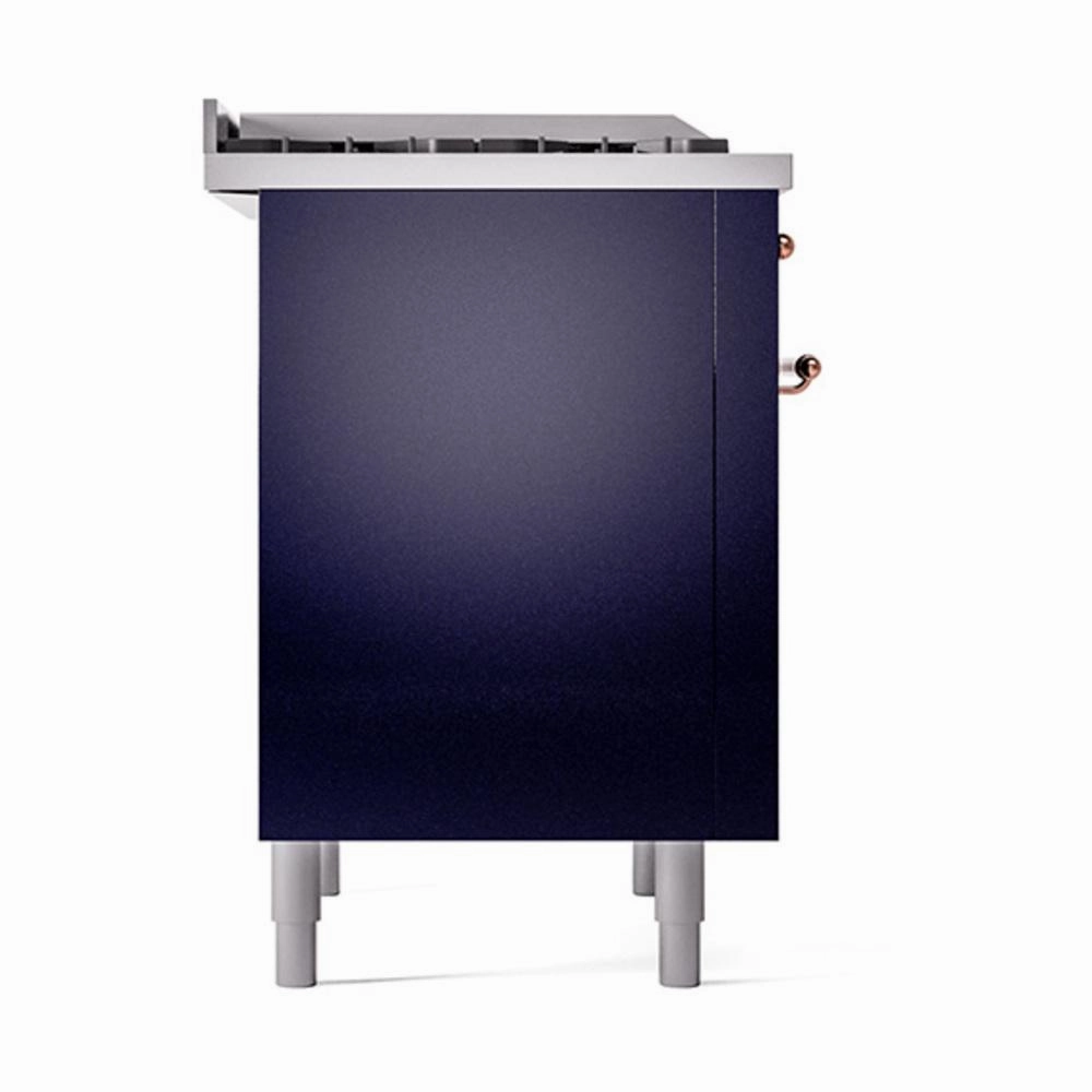 Ilve UN36FQNMPMBP Ilve Un36Fqnmpmbp Nostalgie Ii Noblesse 36" Dual Fuel Range (Natural Gas, Solid Door, Midnight Blue, Copper)