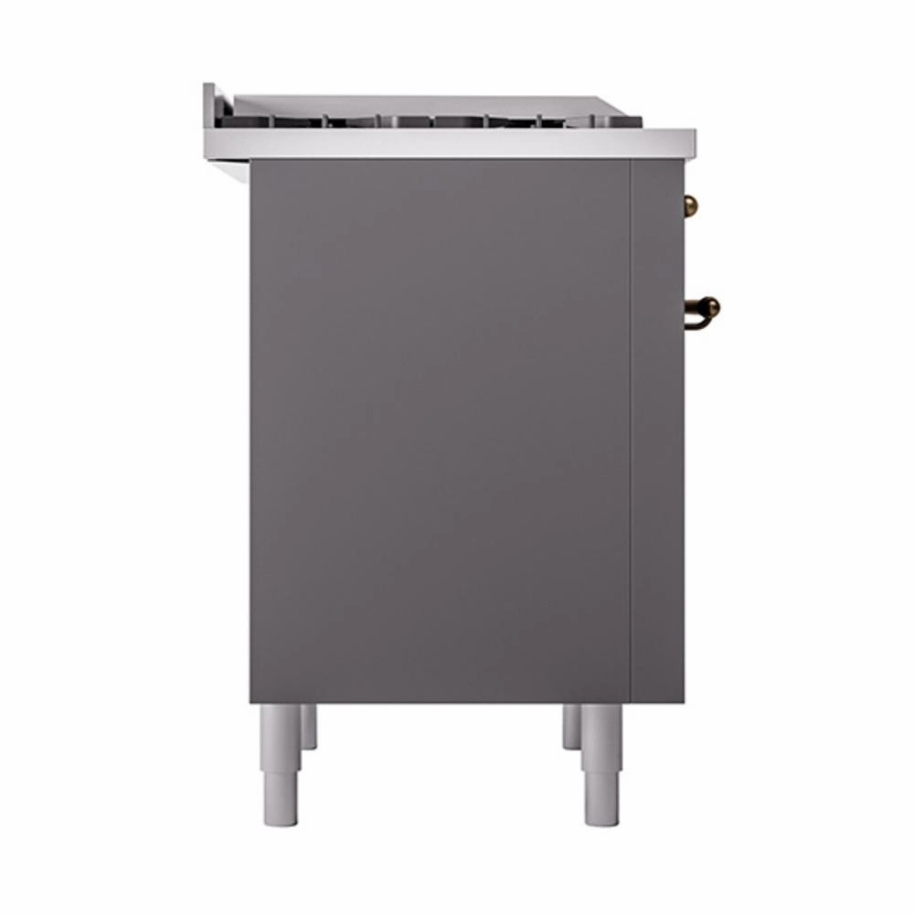 Ilve UN36FQNMPMGBLP Ilve Un36Fqnmpmgblp Nostalgie Ii Noblesse 36" Dual Fuel Range (Liquid Propane, Solid Door, Graphite Matte, Burnished)