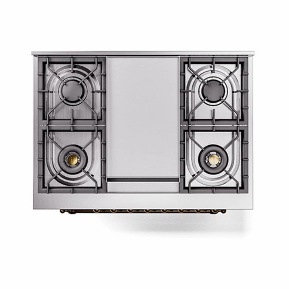 Ilve UN36FQNMPMGBLP Ilve Un36Fqnmpmgblp Nostalgie Ii Noblesse 36" Dual Fuel Range (Liquid Propane, Solid Door, Graphite Matte, Burnished)