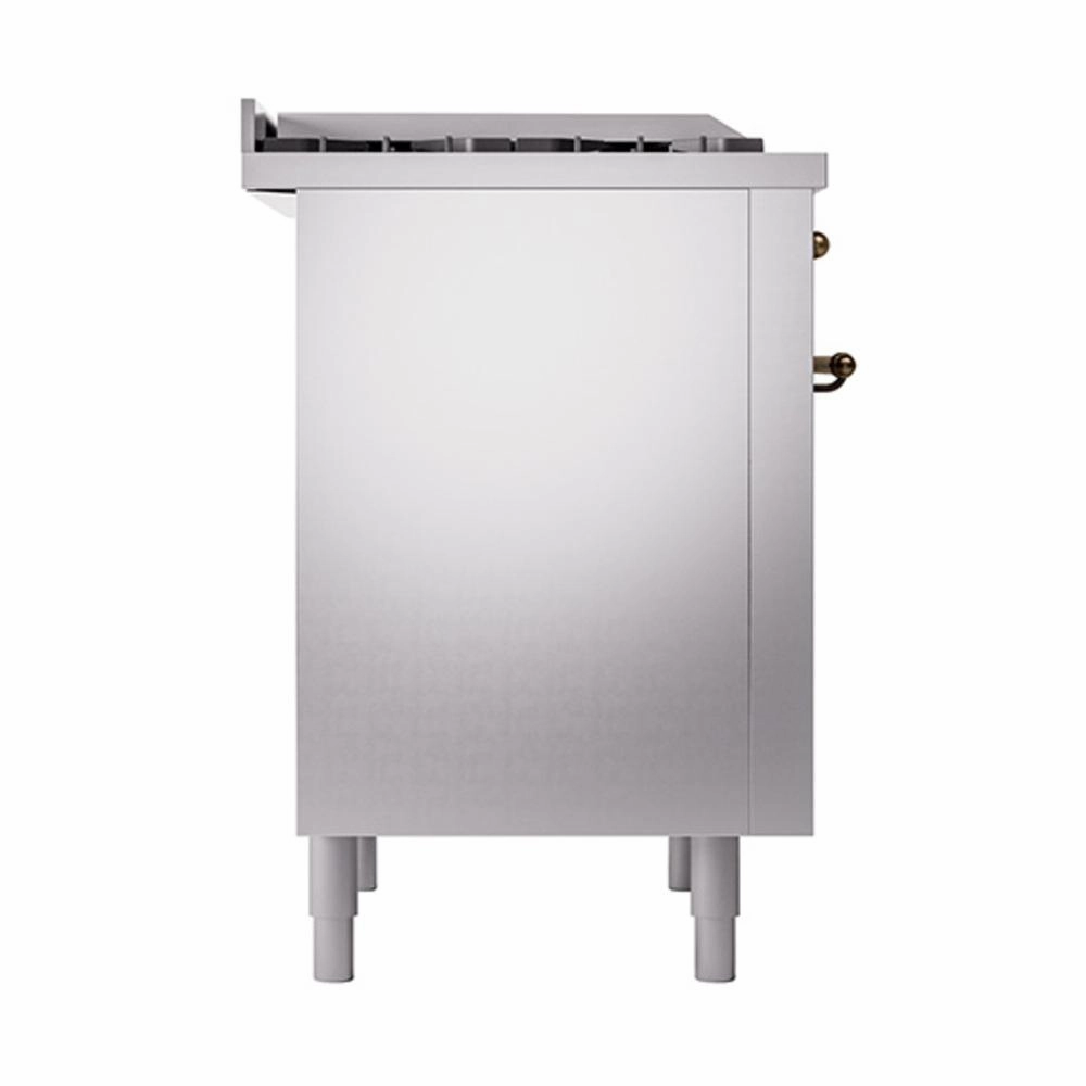 Ilve UN36FQNMPSSB Ilve Un36Fqnmpssb Nostalgie Ii Noblesse 36" Dual Fuel Range (Natural Gas, Solid Door, Stainless Steel, Burnished)