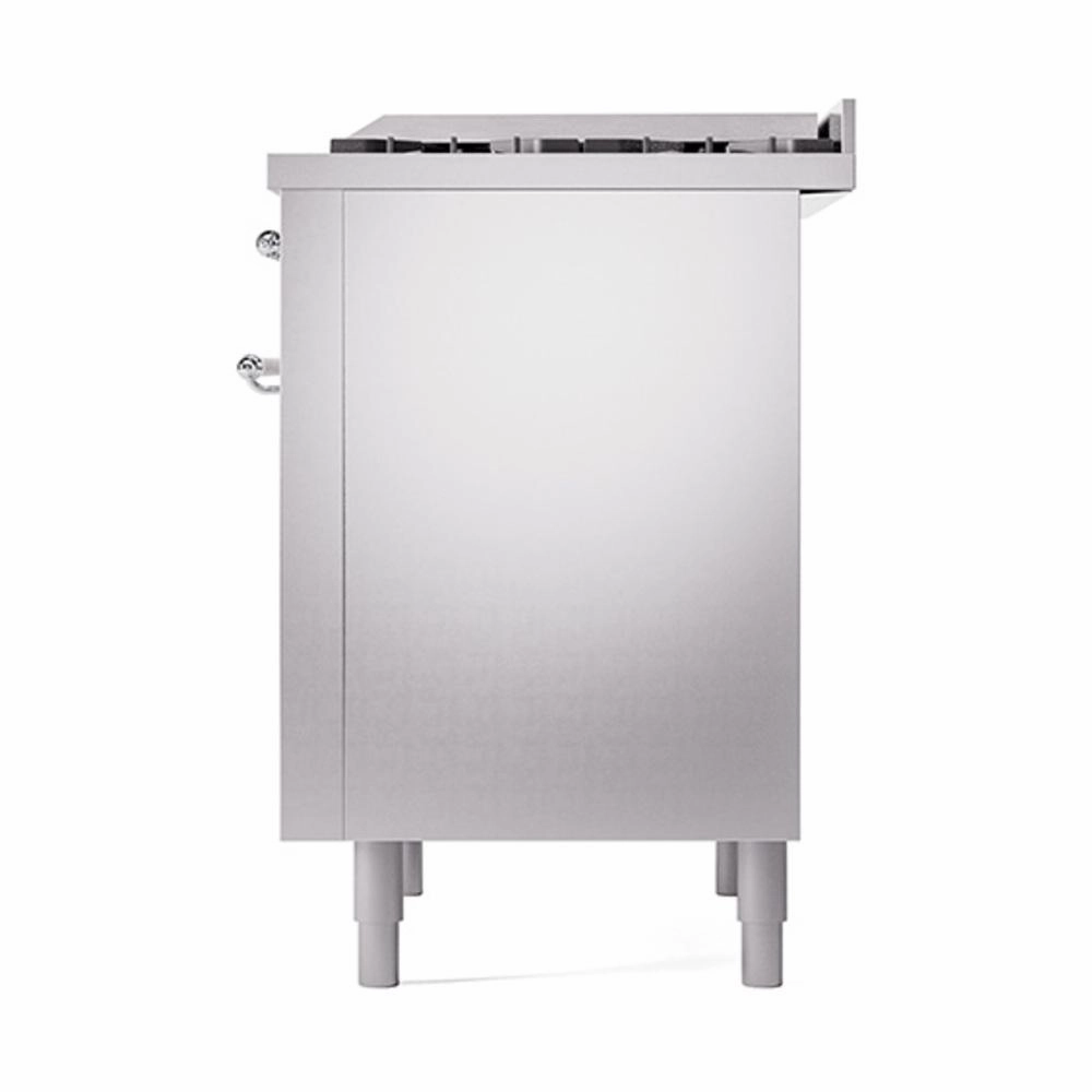 Ilve UN36FQNMPSSC Ilve Un36Fqnmpssc Nostalgie Ii Noblesse 36" Dual Fuel Range (Natural Gas, Solid Door, Stainless Steel, Chrome)