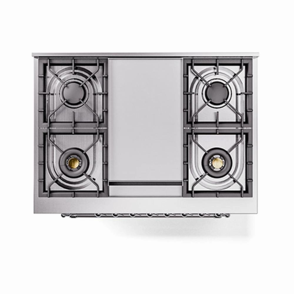 Ilve UN36FQNMPWHC Ilve Un36Fqnmpwhc Nostalgie Ii Noblesse 36" Dual Fuel Range (Natural Gas, Solid Door, White, Chrome)