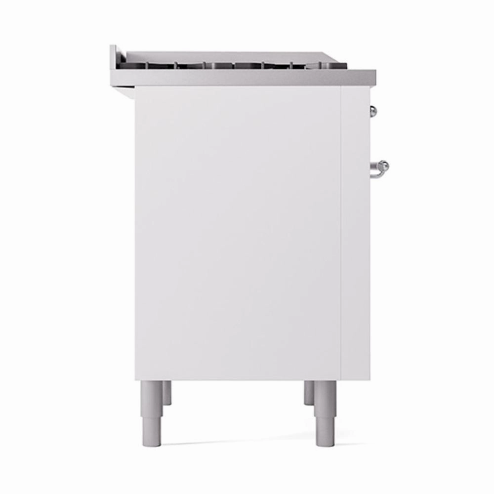 Ilve UN36FQNMPWHC Ilve Un36Fqnmpwhc Nostalgie Ii Noblesse 36" Dual Fuel Range (Natural Gas, Solid Door, White, Chrome)
