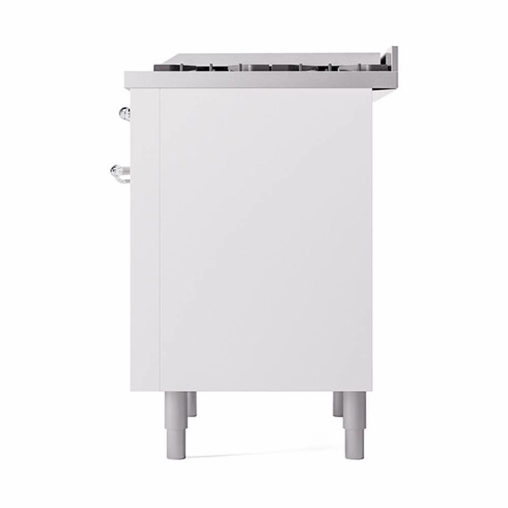 Ilve UN36FQNMPWHC Ilve Un36Fqnmpwhc Nostalgie Ii Noblesse 36" Dual Fuel Range (Natural Gas, Solid Door, White, Chrome)