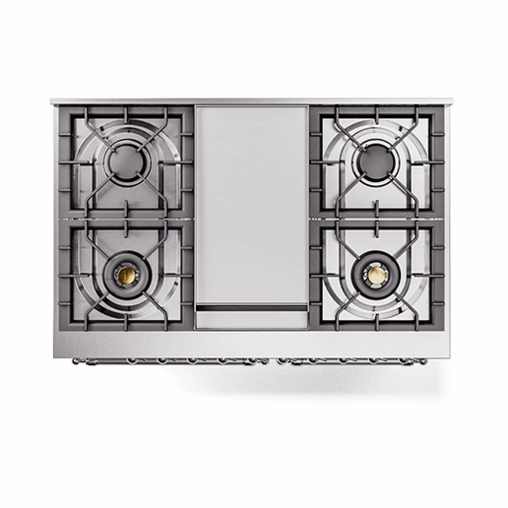 Ilve UND40FNMPAWC Ilve Und40Fnmpawc Nostalgie Ii Noblesse 40" Dual Fuel Range (Natural Gas, Triple Glass Door, Antique White, Chrome)