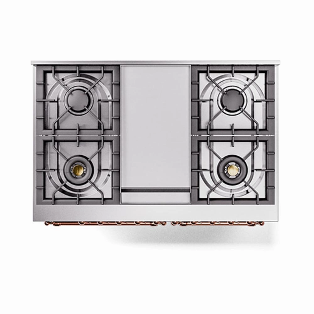 Ilve UND40FNMPBUPLP Ilve Und40Fnmpbuplp Nostalgie Ii Noblesse 40" Dual Fuel Range (Liquid Propane, Triple Glass Door, Burgundy, Copper)