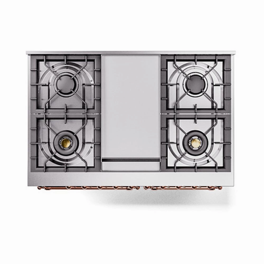 Ilve UND40FNMPEGP Ilve Und40Fnmpegp Nostalgie Ii Noblesse 40" Dual Fuel Range (Natural Gas, Triple Glass Door, Emerald Green, Copper)