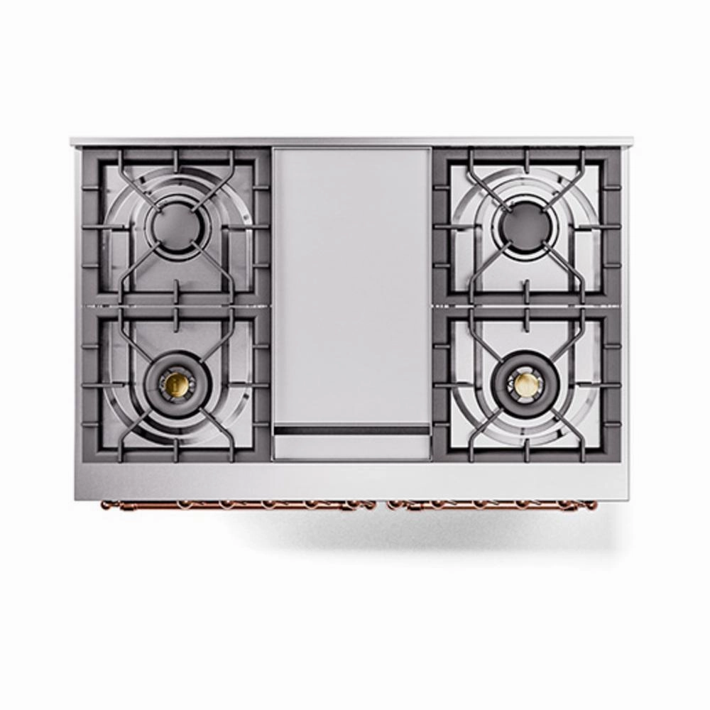 Ilve UND40FNMPMBPLP Ilve Und40Fnmpmbplp Nostalgie Ii Noblesse 40" Dual Fuel Range (Liquid Propane, Triple Glass Door, Midnight Blue, Copper)