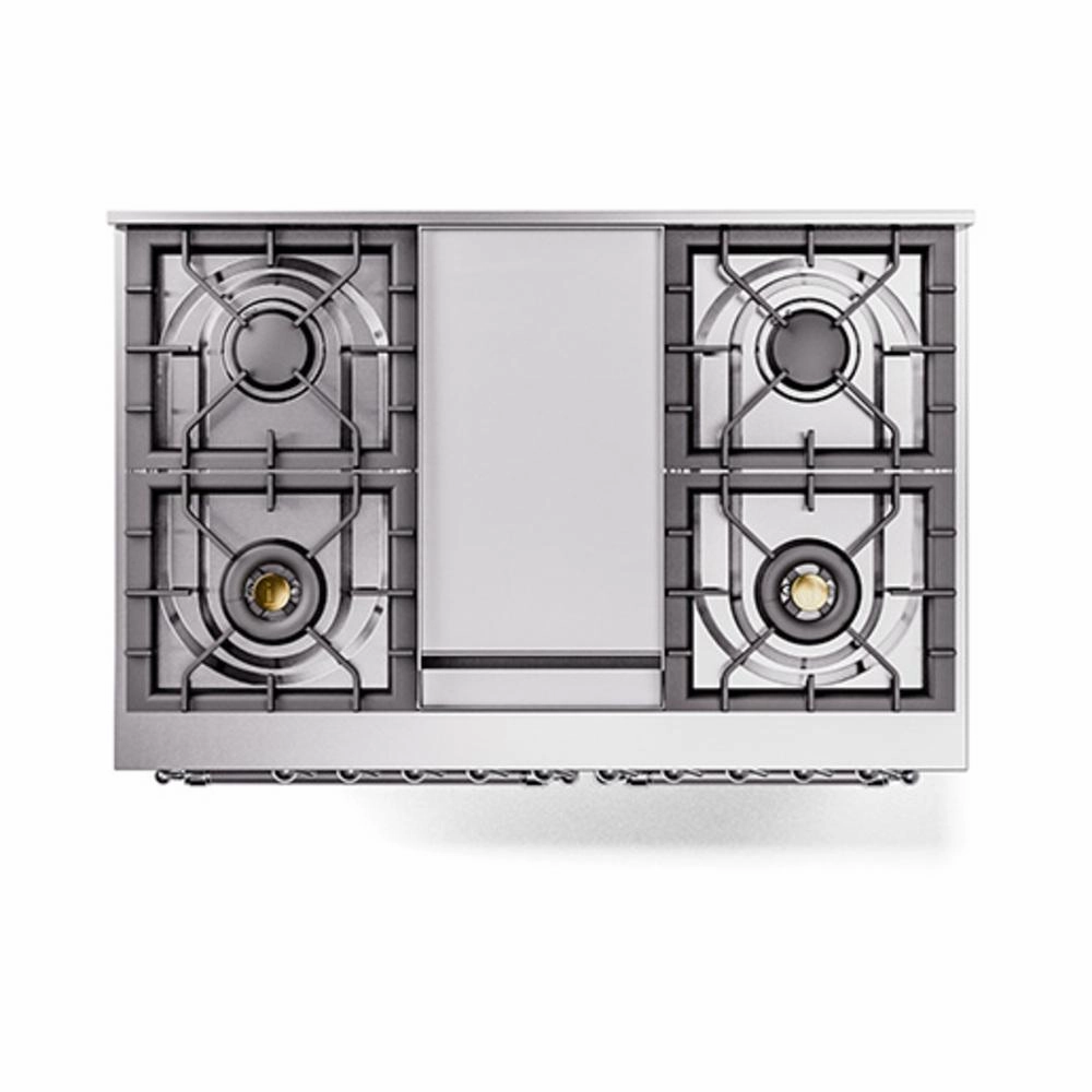 Ilve UND40FNMPSSC Ilve Und40Fnmpssc Nostalgie Ii Noblesse 40" Dual Fuel Range (Natural Gas, Triple Glass Door, Stainless Steel, Chrome)