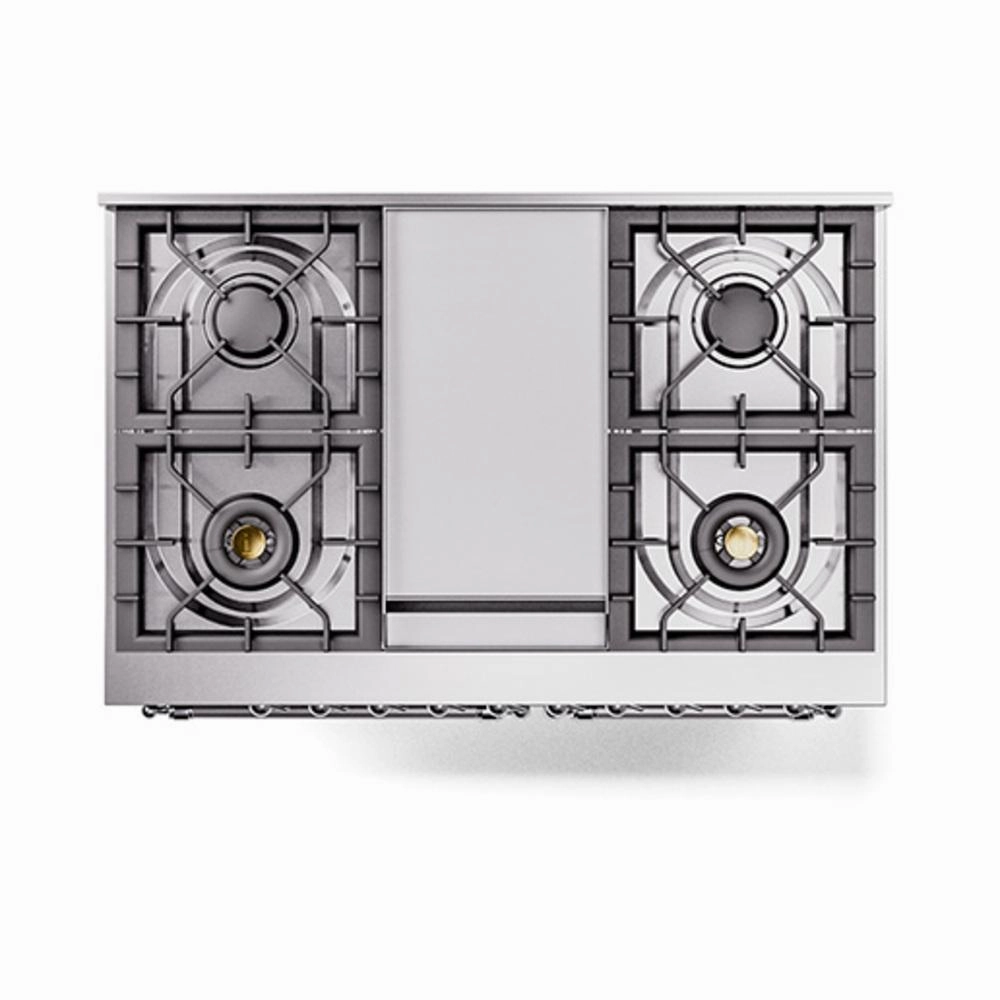 Ilve UND40FQNMPMGCLP Ilve Und40Fqnmpmgclp Nostalgie Ii Noblesse 40" Dual Fuel Range (Liquid Propane, Solid Door, Graphite Matte, Chrome)