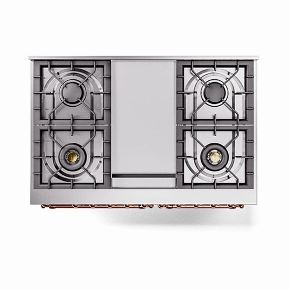 Ilve UND40FQNMPMGP Ilve Und40Fqnmpmgp Nostalgie Ii Noblesse 40" Dual Fuel Range (Natural Gas, Solid Door, Graphite Matte, Copper)